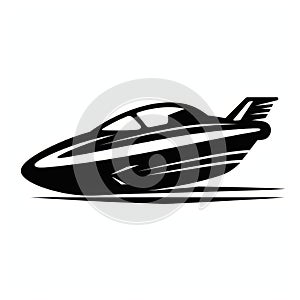 Bold Futuristic Jetboat Vector Art On White Background photo