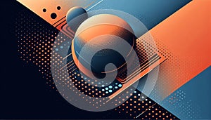 Bold Futuristic Vibes: Dynamic Halftone Background with Large Contrasting Dots for Minimalist Typography photo