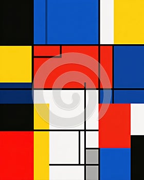 bold geometric abstract composition primary colors