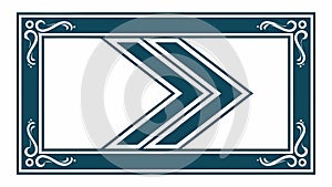 Bold Geometric Arrow Pattern within Decorative Rectangular Frame, vector design Generative AI