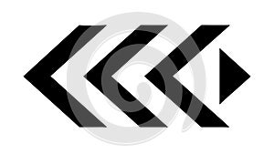 Bold Geometric Arrows Pointing Left Directional Design, vector design Generative AI