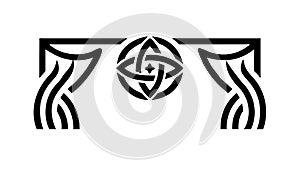 Bold Geometric Celtic Knot Border Element, vector design Generative AI