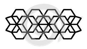 Bold Geometric Hexagon Array Abstract Pattern, vector design Generative AI