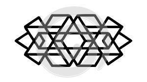 Bold Geometric Interlock Hexagon Pattern, vector design Generative AI