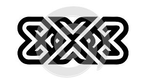 Bold Geometric Interlocking Symbol Abstract Vector, vector design Generative AI
