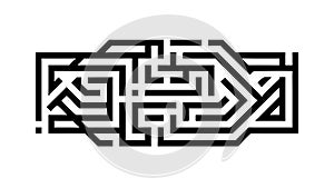 Bold Geometric Maze Pattern, Abstract Labyrinth Design, vector design Generative AI