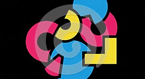 Abstract Geometric Shapes on Black Background