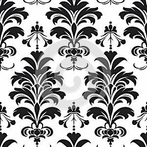 Bold And Graphic Damask Vector Pattern With Distinctive Character Design