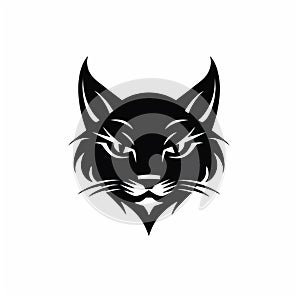 Bold Graphic Design: Black Cat Head Vector Illustration