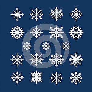 Bold Graphic Design: Large Snowflake Vector Icon Set