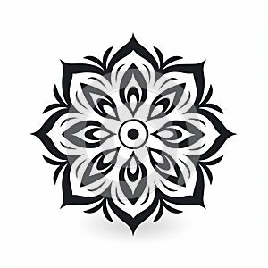 Bold Graphic Design: Mandala Flower In Personal Iconography