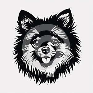 Bold Graphic Design: Pomeranian Dog Head Vector Illustration