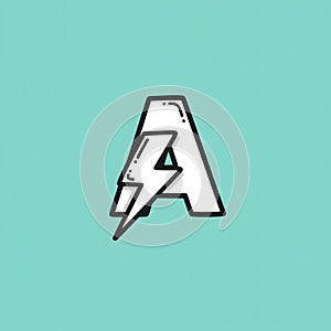 Letter A with Lightning Bolt Icon