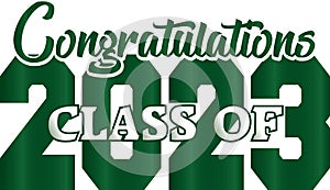 Bold Green Congratulations Class of 2023 Graphic