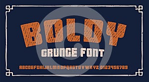 Bold grunge font in retro style
