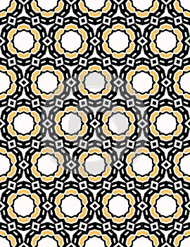 Bold hand drawn circle flower dot quilt. Vector pattern seamless background. Symmetry geometric abstract illustration