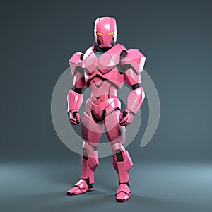 Bold And Intense Pink Ironman 3d Model With Vray Tracing And Unreal Engine 5