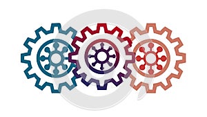 Bold Interconnected Gears, Mechanical Engineering Concept, vector design Generative AI