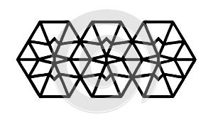 Bold Interlocking Triangular Hexagonal Pattern, vector design Generative AI