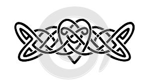 Bold Intertwined Celtic Knot Horizontal Border, vector design Generative AI