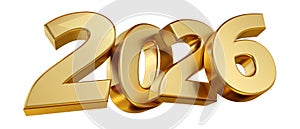 2026 bold letters isolated new year sylvester concept 3d-illustration photo