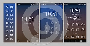 Bold Line UI and UX screens
