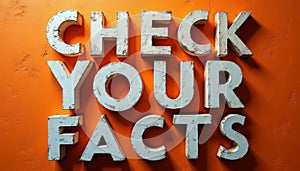 Bold message urging to verify information photo