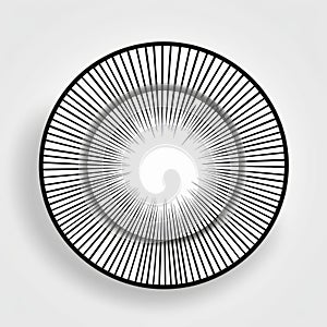 Bold Metal Object With Bright Rays - Vector Concept Design