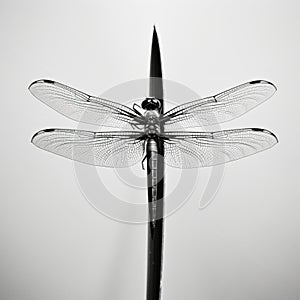 Bold Minimalist Dragonfly Art Lifelike Realism And Abstract Atmospheres