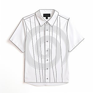 Bold And Minimalist Line Art White Shirt With Black Striping