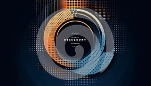 Bold Futuristic Vibes: Dynamic Halftone Background with Large Contrasting Dots for Minimalist Typography photo