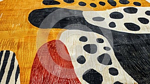 A bold and modern print combining the shapes of different animal tracks creating a unique and eyecatching design. photo