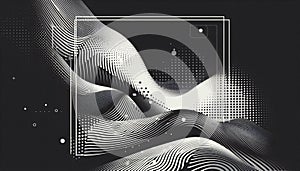 Bold Monochrome Waves: High-Resolution Halftone Patterns with Sharp Lines for Modern Design photo