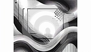Bold Monochrome Waves: High-Resolution Halftone Patterns with Sharp Lines for Modern Design photo