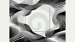 Bold Monochrome Waves: High-Resolution Halftone Patterns with Sharp Lines for Modern Design photo
