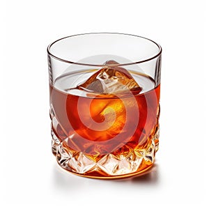 A bold old fashioned cocktail in a lowball glass, created by Generative AI.