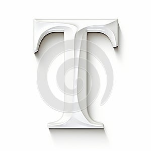 Bold And Ornate White 3d Letter T For Personal Iconography