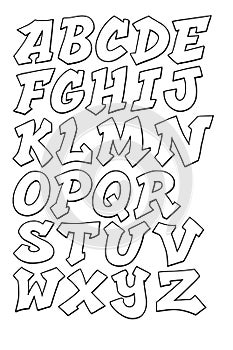 Bold Outline Alphabet Set