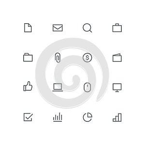 Bold outline icon set 01