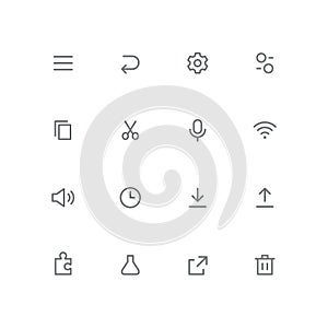 Bold outline icon set 04