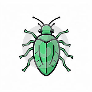 Bold Outlines And Flat Colors: Vector Beetle Insect Icon