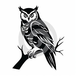 Bold Owl Silhouette Illustration With Clean Design