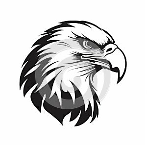 Bold And Patriotic Eagle Head Icon In Black And White photo