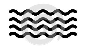 Black Wavy Lines Abstract Pattern, vector design Generative AI