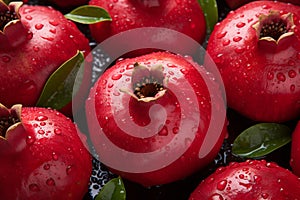 Bold Pomegranate red fresh background. Generate Ai