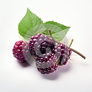 Bold And Precise: Black Raspberry Artwork On White Background