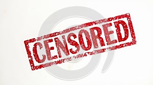 Red grunge censored stamp on white background illustration photo