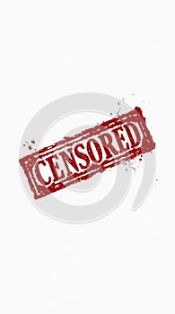 Red grunge style censored stamp on white background photo