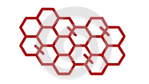 Bold Red Hexagonal Honeycomb Pattern Vector, vector design Generative AI