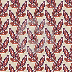 Bold Red Leaves Seamless Pattern